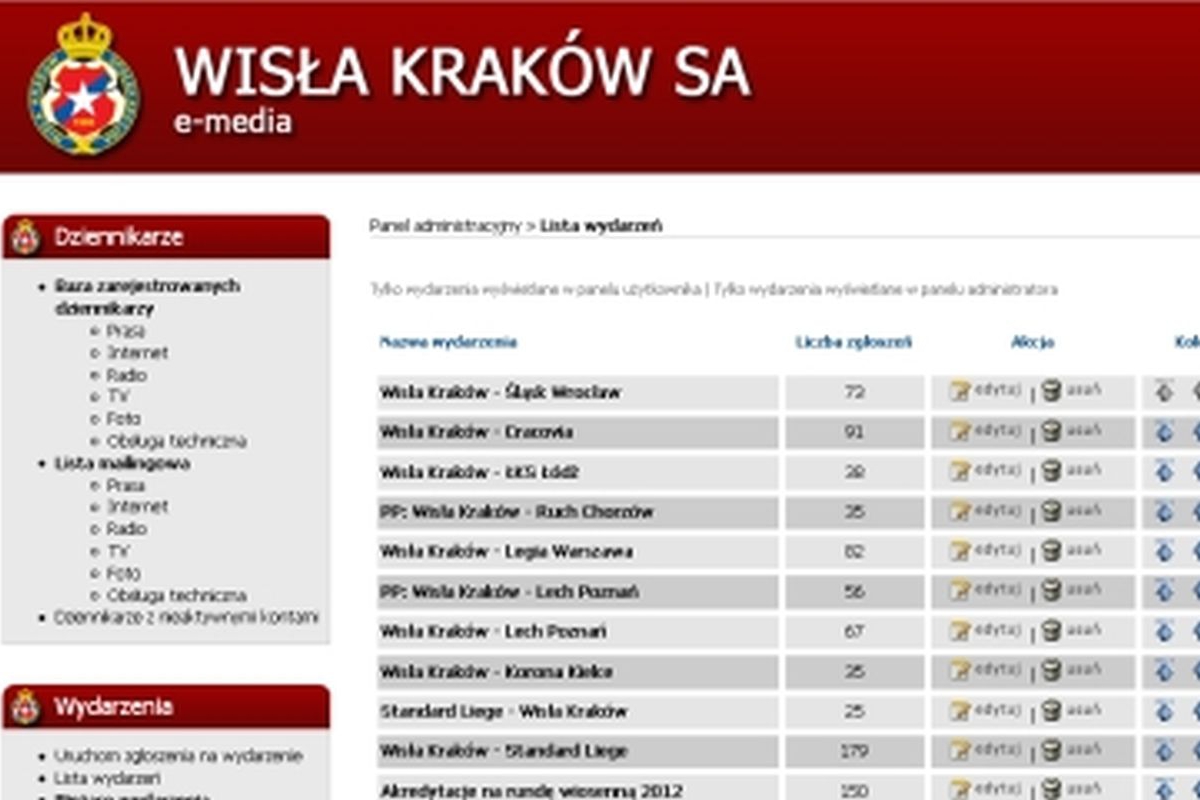 Wisła Kraków - e-media